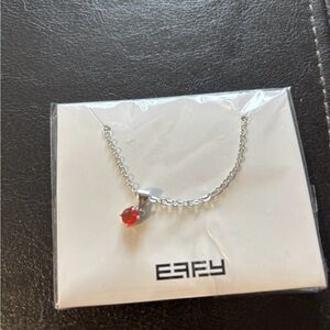 Effy Silver Necklace with Red Gemstone